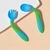 Baby Spoon and fork Set for Baby Feeding (Deep Lake Blue)